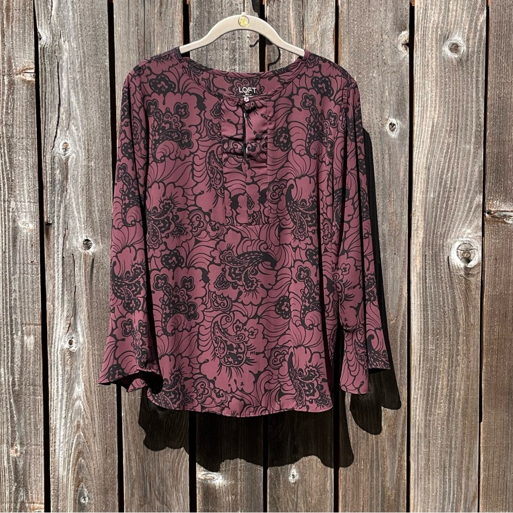 Loft maroon top blouse size size small